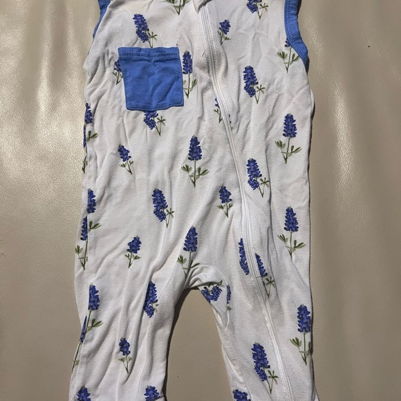 Kyte Baby Bluebonnet Pattern Sleeveless Long Pants Romper - Picture 3 of 7